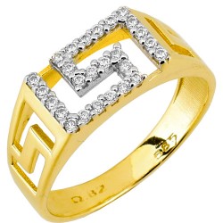 Χρυσό δαχτυλίδι μαίανδρος Κ14 με ζιργκόν